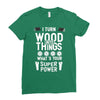 super power i turn wood funnz slogan mz power Ladies Fitted T-Shirt