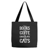 read books drink coffee eat chocolate pet cats Tote Bags