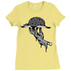 zombie eating brains Ladies Fitted T-Shirt