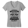Super Cool Pop Pop Of A Freaking Awesome Grandson Women's V-Neck T-Shirt