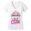 Celebrating With the 2nd Birthday Queen Women's V-Neck T-Shirt