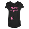 Muggle On Board Pink Maternity Scoop Neck T-shirt