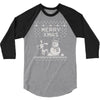 christmas funny dog &amp; snowman 3/4 Sleeve Shirt