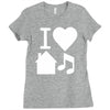 i love house music dj baseball Ladies Fitted T-Shirt