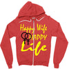happy wife happy life Zipper Hoodie