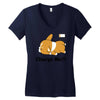 corgi cute puppy low battery charge me Women's V-Neck T-Shirt