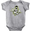 lets rock!!! black Baby Onesie