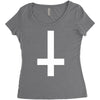 wasted youth inverted cross indie geek swag funny Women's Triblend Scoop T-shirt