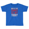 why is the carpet all wet todd.. Toddler T-shirt