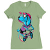 dog biker Ladies Fitted T-Shirt