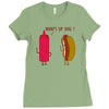 what up dog ketchup hot dog Ladies Fitted T-Shirt