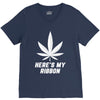 Support Lung Cancer Awareness With A White Cannabis Leaf V-Neck Tee