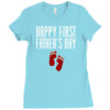 happy first fathers day Ladies Fitted T-Shirt