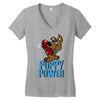 puppy power Women's V-Neck T-Shirt