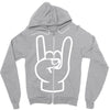 rock and roll throwing horns Zipper Hoodie