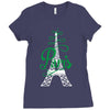 paris script eiffel tower french france Ladies Fitted T-Shirt