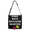 bears beets battlestar galactica Adjustable Strap Totes