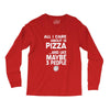 care about pizza and 3 people girls Long Sleeve Shirts