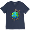 animal polygon around the planet V-Neck Tee