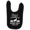 chill hungry wolf Baby Bibs
