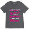 Grammy Was Created Because Need Real Heroes V-Neck Tee