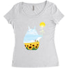 totoro sunflower Women's Triblend Scoop T-shirt