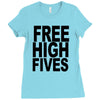 free high fives t shirt x large funny humor geek awesome highfive cool Ladies Fitted T-Shirt