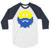 bearded smiley face 3/4 Sleeve Shirt
