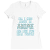 care about anime and two real people girls Ladies Fitted T-Shirt