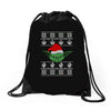 yoda ugly christmas sweater Drawstring Bags