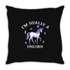 i'm really a unicorn Throw Pillow