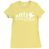 evolution of snowboarding funny Ladies Fitted T-Shirt