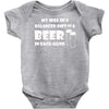 a balanced diet is a beer in each hand Baby Onesie