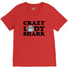 crazy lady shark V-Neck Tee