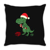 christmas dinosaur Throw Pillow