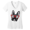 frenchie hipster Women's V-Neck T-Shirt