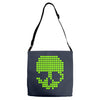 skull pixels t shirt cool funny Adjustable Strap Totes