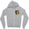 Flower Pocket Zipper Hoodie