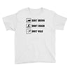 Don't drown crash walk Tee Swim Bike Run Triathle Youth Tee