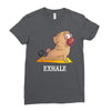 yoga pug exhale Ladies Fitted T-Shirt