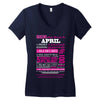 quens are born in april Women's V-Neck T-Shirt