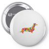 dachshund flower 2 Pin-back button