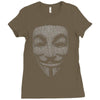 v for vendetta mask guy fawkes cool girls womens cotton t shirt dw01 Ladies Fitted T-Shirt