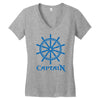 shirt steuerrad yacht boot ship sailing captain segeln kapit&auml;n Women's V-Neck T-Shirt