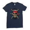 pirate zombie skull Ladies Fitted T-Shirt