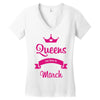 queens are born in march Women's V-Neck T-Shirt