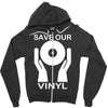 save our vinyl dj club Zipper Hoodie