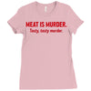 meat is murder Ladies Fitted T-Shirt