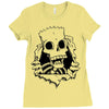 bart skull Ladies Fitted T-Shirt
