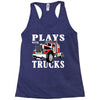 plays with trucks family matching Racerback Tank